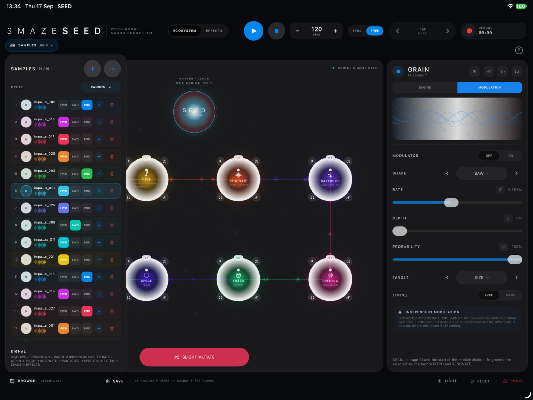 SEED ecosystem in dark mode